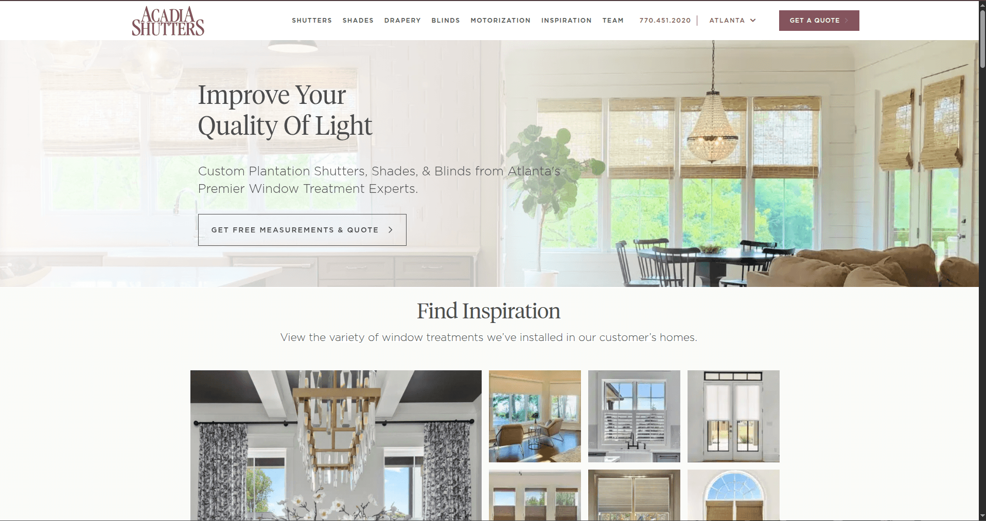 Acadia Shutters - Custom E-commerce
